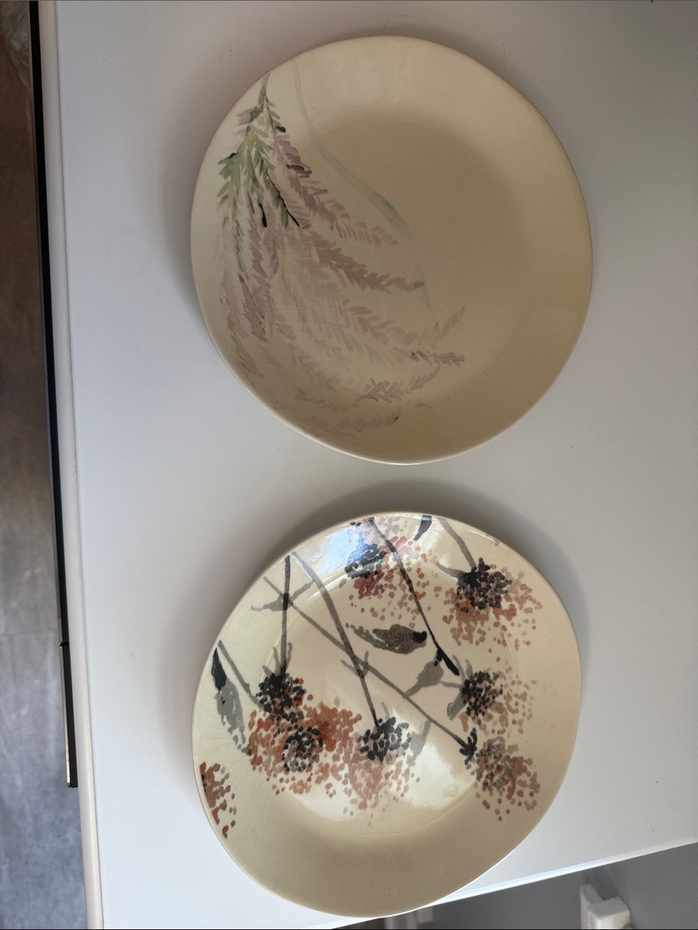 Crate&Barrel Cream Plate with Gold Band